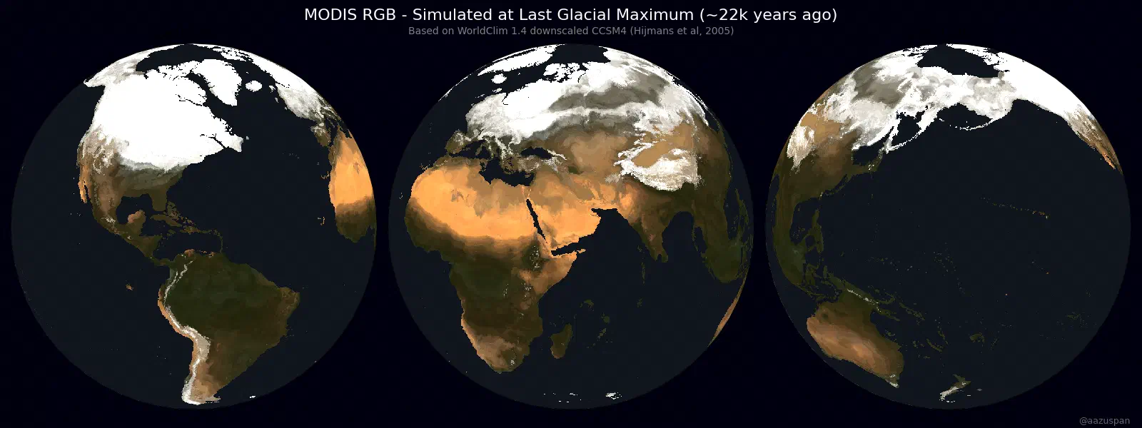 Predicted MODIS imagery from modern climate