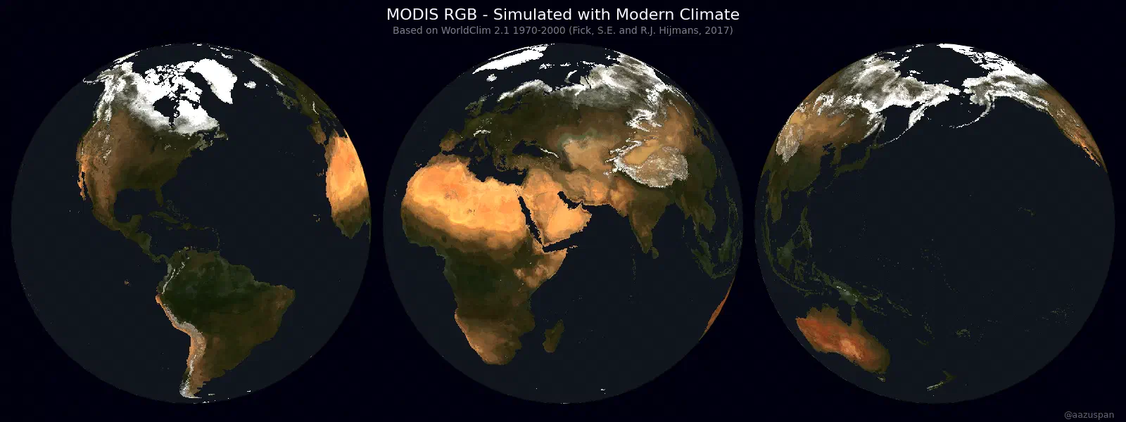 Predicted MODIS imagery from modern climate