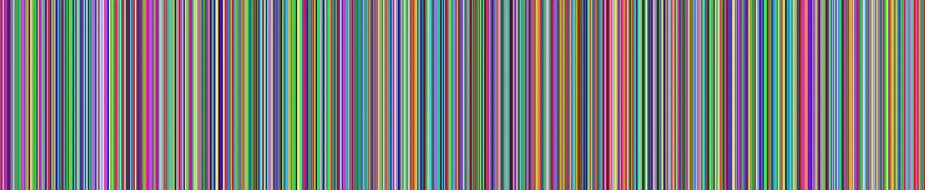 Several thousand unique colors generated from sequential inputs.